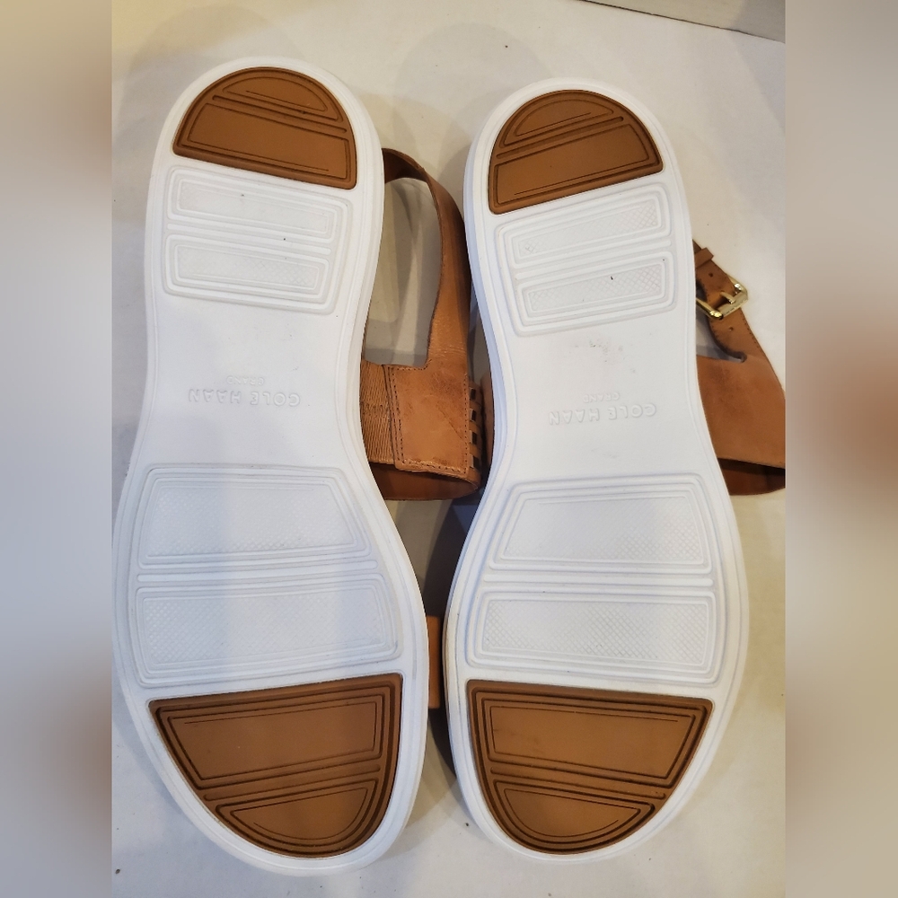 Leather Cole Haan Original Grand Tan Strappy Sandals Sz 9 - Picture 6 of 8